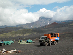 Tolbachik Volcano. Camp.
